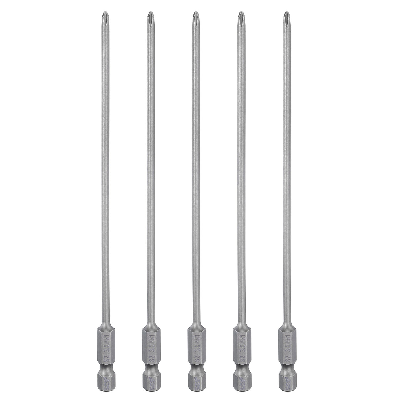 Harfington 5pcs Magnetic Phillips Screwdriver Bit PH1 1/4" Hex Shank 150mm Long 3mm Rod