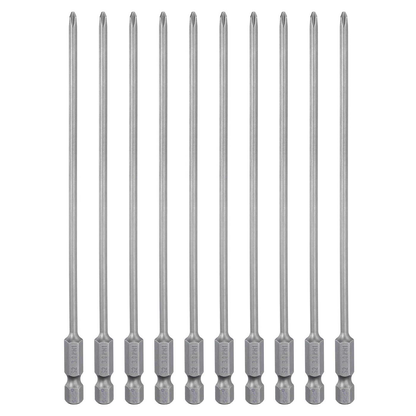 Harfington 10pcs Magnetic Phillips Screwdriver Bit PH1 1/4" Hex Shank 150mm Long 3mm Rod