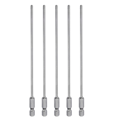 Harfington 5pcs Magnetic Phillips Screwdriver Bit PH2 1/4" Hex Shank 150mm Long 3mm Rod