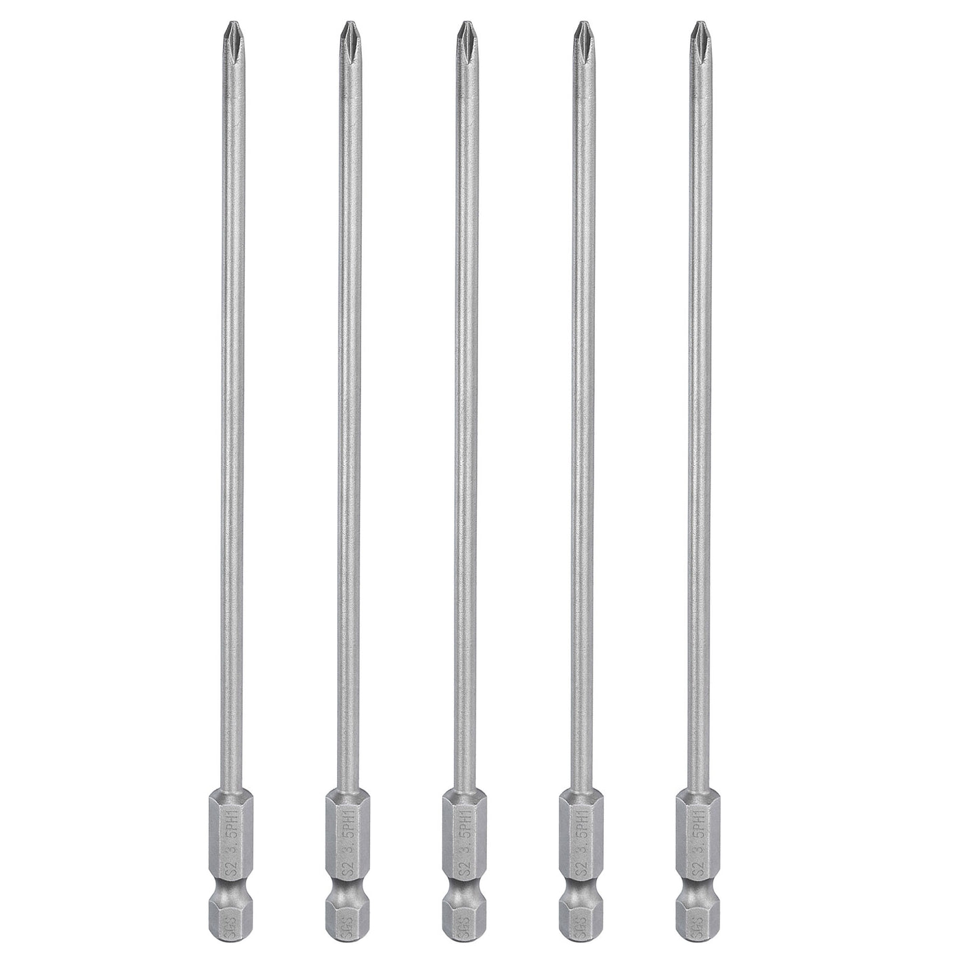 Harfington 5pcs Magnetic Phillips Screwdriver Bit PH1 1/4" Hex Shank 150mm Long 3.5mm Rod