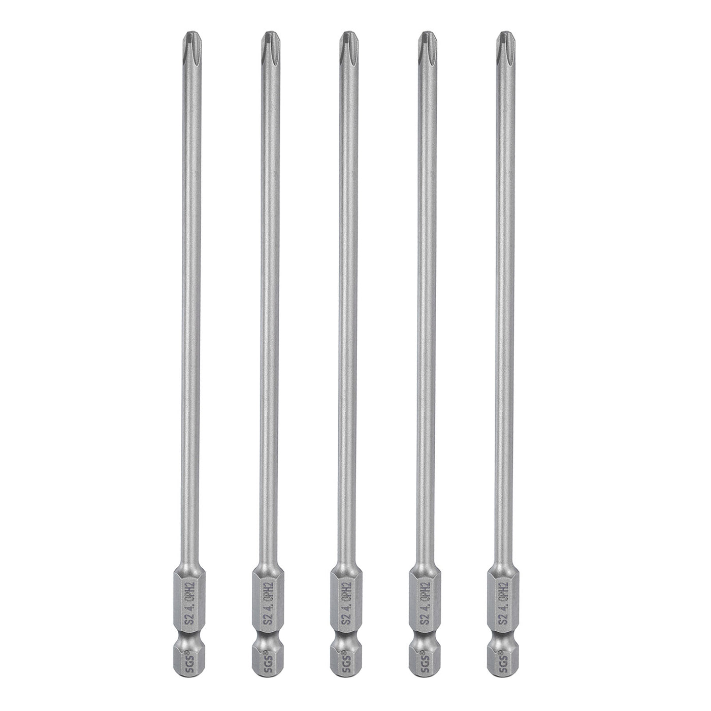 Harfington 5pcs Magnetic Phillips Screwdriver Bit PH2 1/4" Hex Shank 150mm Long 4mm Rod