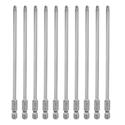 Harfington 10pcs Magnetic Phillips Screwdriver Bit PH2 1/4" Hex Shank 150mm Long 4mm Rod