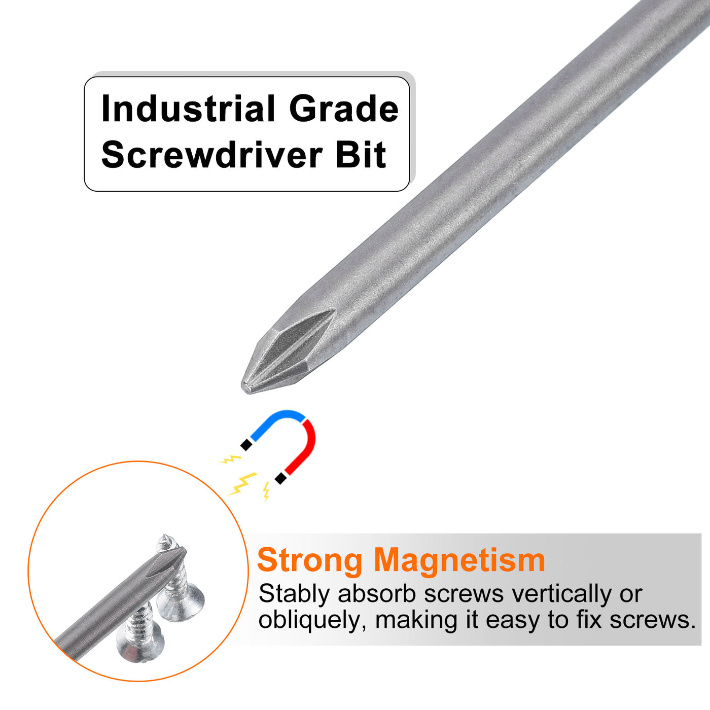 Harfington 5 Stück #1 Phillips Schraubendreher Bit PH1 1/4" Sechskantschaft 6" (150mm) Lang Magnetisch S2 Stahl Industriequalität Schraubendreher Bit Kreuzkopf Bohrer Bits 0,197" (5mm) Stab