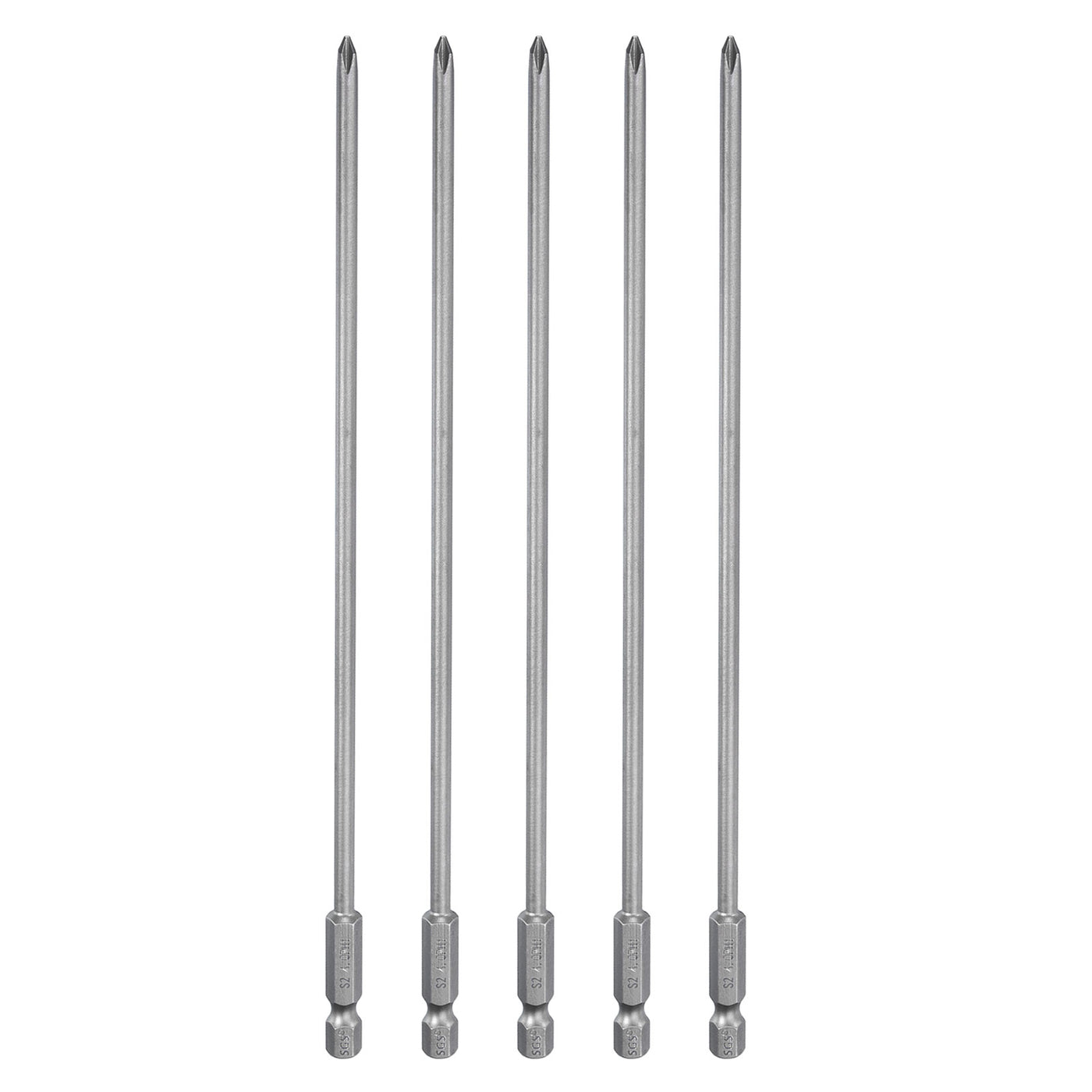 Harfington 5pcs Magnetic Phillips Screwdriver Bit PH1 1/4" Hex Shank 200mm Long 4mm Rod