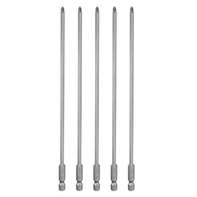 Harfington 5pcs Magnetic Phillips Screwdriver Bit PH1 1/4" Hex Shank 200mm Long 4mm Rod