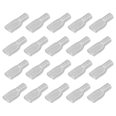 Harfington Uxcell 120Pcs Spoon Shaped Shelf Support Pegs Holder, 5mm Metal Nickel Plated Shelf Pin