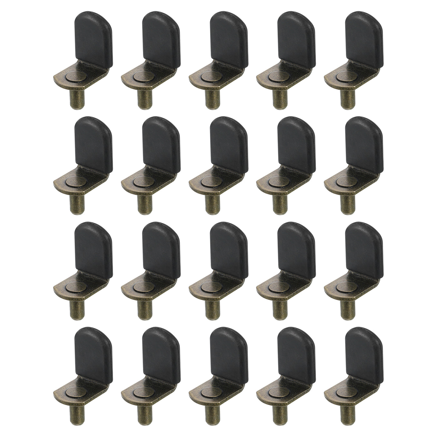 uxcell Uxcell 36 Pcs 1/5" L-Shelf Pins Bracket Peg, Metal Shelf Pegs Black Cover, Bronze