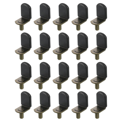 Harfington Uxcell 36 Pcs 1/5" L-Shelf Pins Bracket Peg, Metal Shelf Pegs Black Cover, Bronze