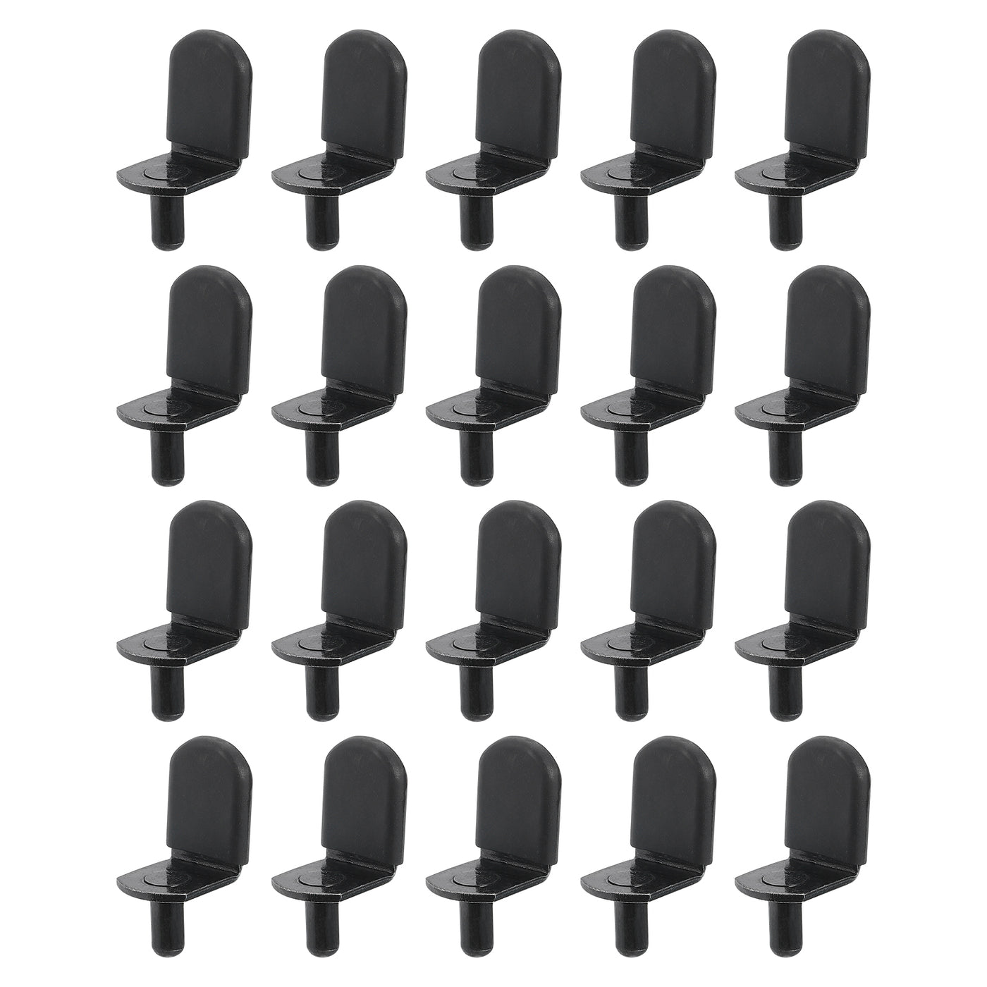 uxcell Uxcell 36 Pcs 1/5" L-Shelf Pins Bracket Peg, Metal Shelf Pegs Black Cover, Black