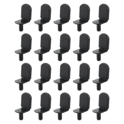 Harfington Uxcell 36 Pcs 1/5" L-Shelf Pins Bracket Peg, Metal Shelf Pegs Black Cover, Black