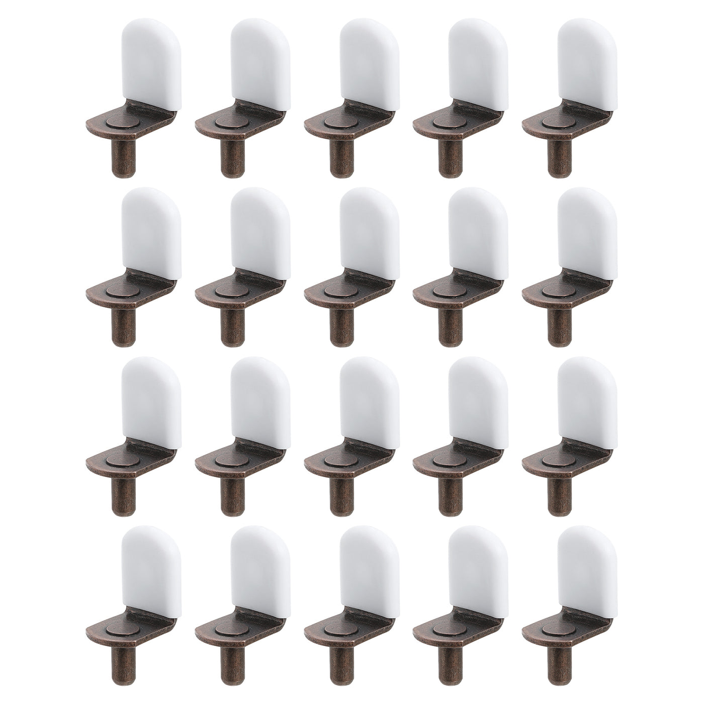 uxcell Uxcell 36 Pcs 1/5" L-Shelf Pins Bracket Peg, Metal Shelf Pegs White Cover, Red Bronze