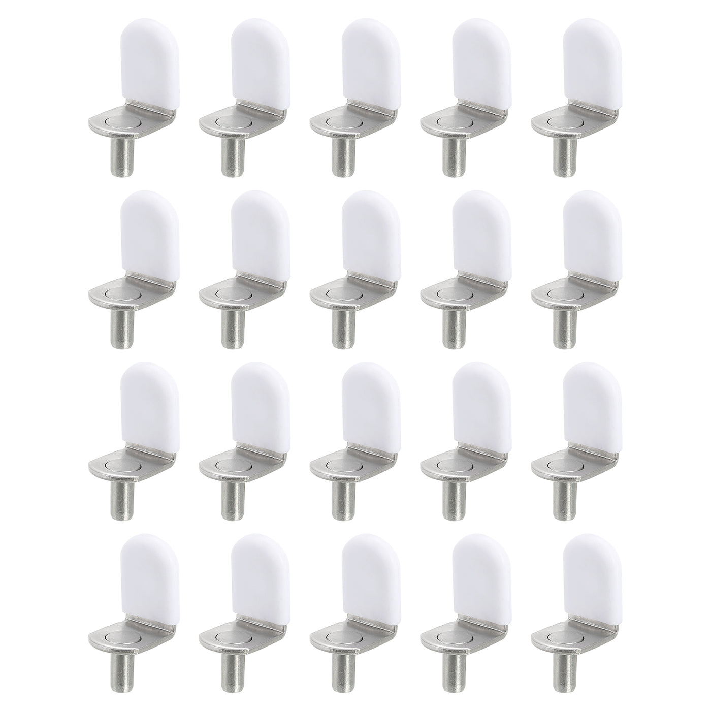 uxcell Uxcell 36 Pcs 1/5" L-Shelf Pins Bracket Peg, Metal Shelf Pegs White Cover, Nickel Color