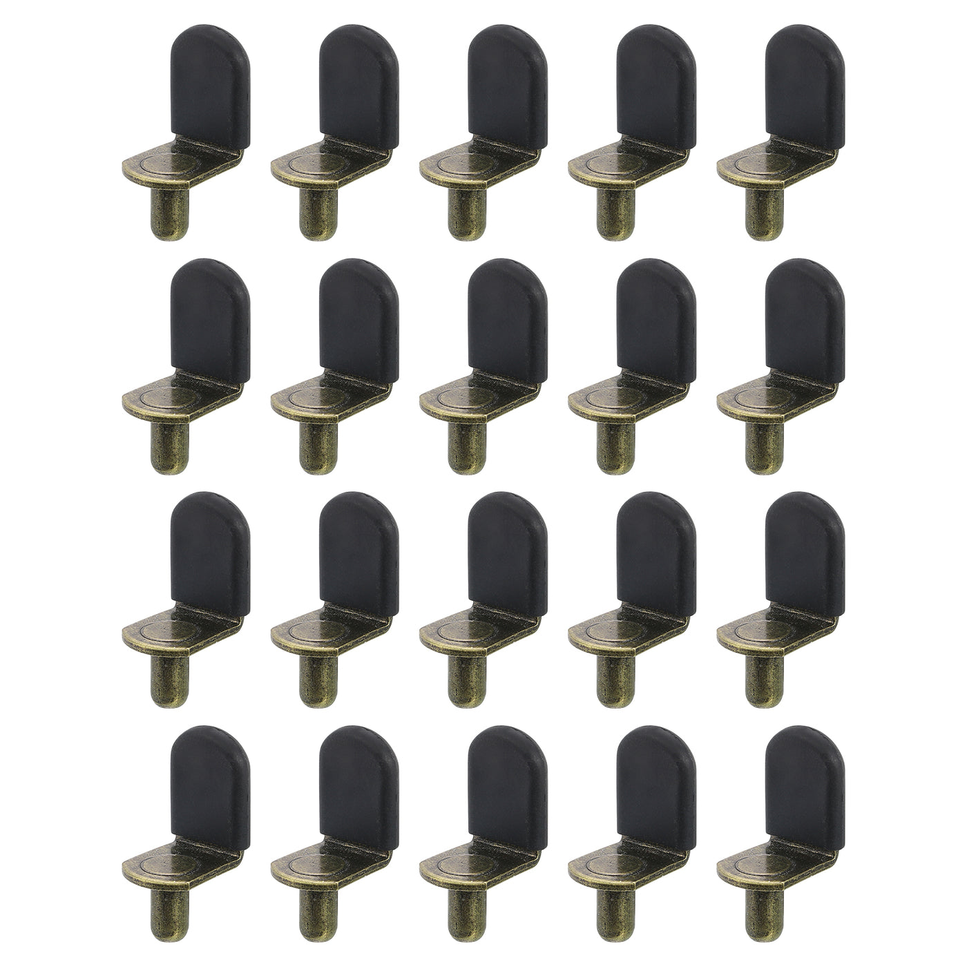 uxcell Uxcell 36 Pcs 1/4" L-Shelf Pins Bracket Peg, Metal Shelf Pegs Black Cover, Bronze