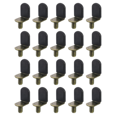 Harfington Uxcell 36 Pcs 1/4" L-Shelf Pins Bracket Peg, Metal Shelf Pegs Black Cover, Bronze