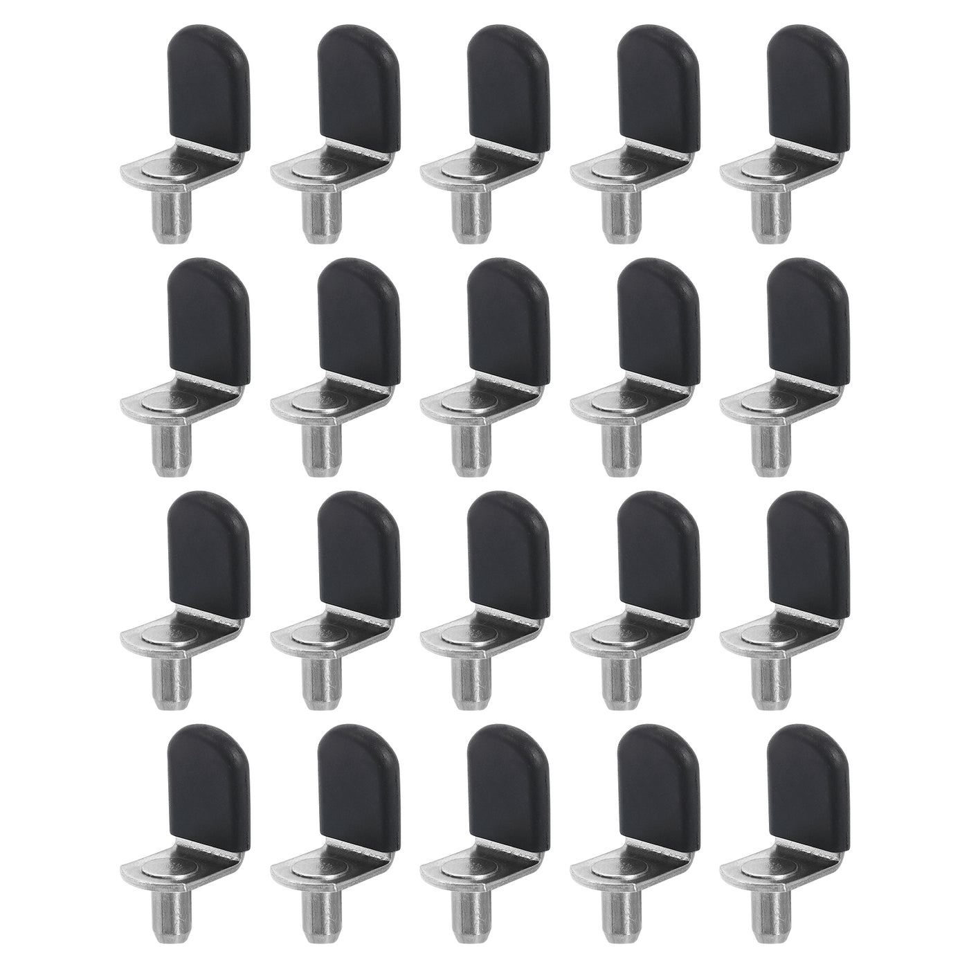 uxcell Uxcell 36 Pcs 1/4" L-Shelf Pins Bracket Peg, Metal Shelf Pegs Black Cover, Nickel Color