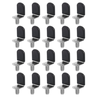 Harfington Uxcell 36 Pcs 1/4" L-Shelf Pins Bracket Peg, Metal Shelf Pegs Black Cover, Nickel Color