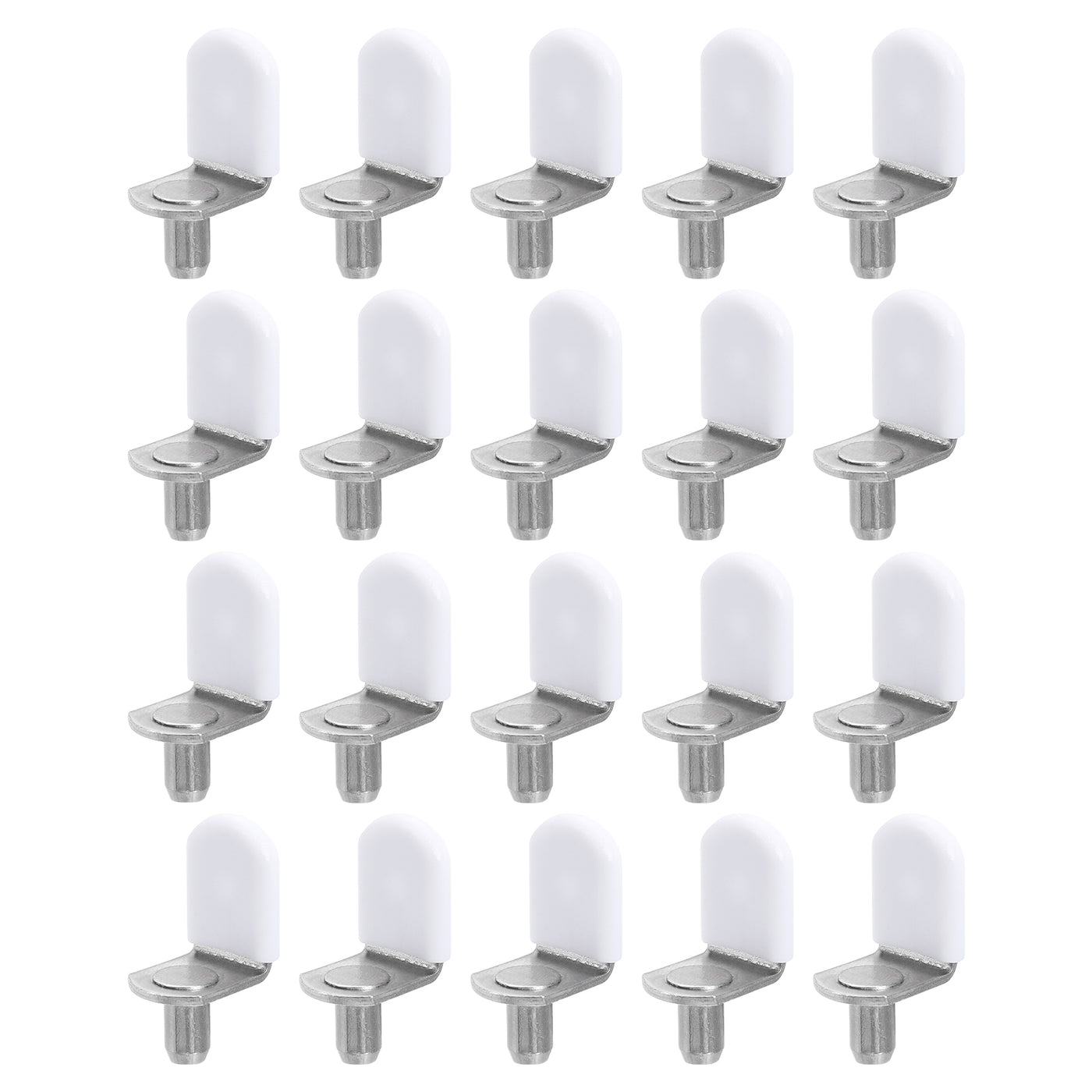 uxcell Uxcell 36 Pcs 1/4" L-Shelf Pins Bracket Peg, Metal Shelf Pegs White Cover, Nickel Color