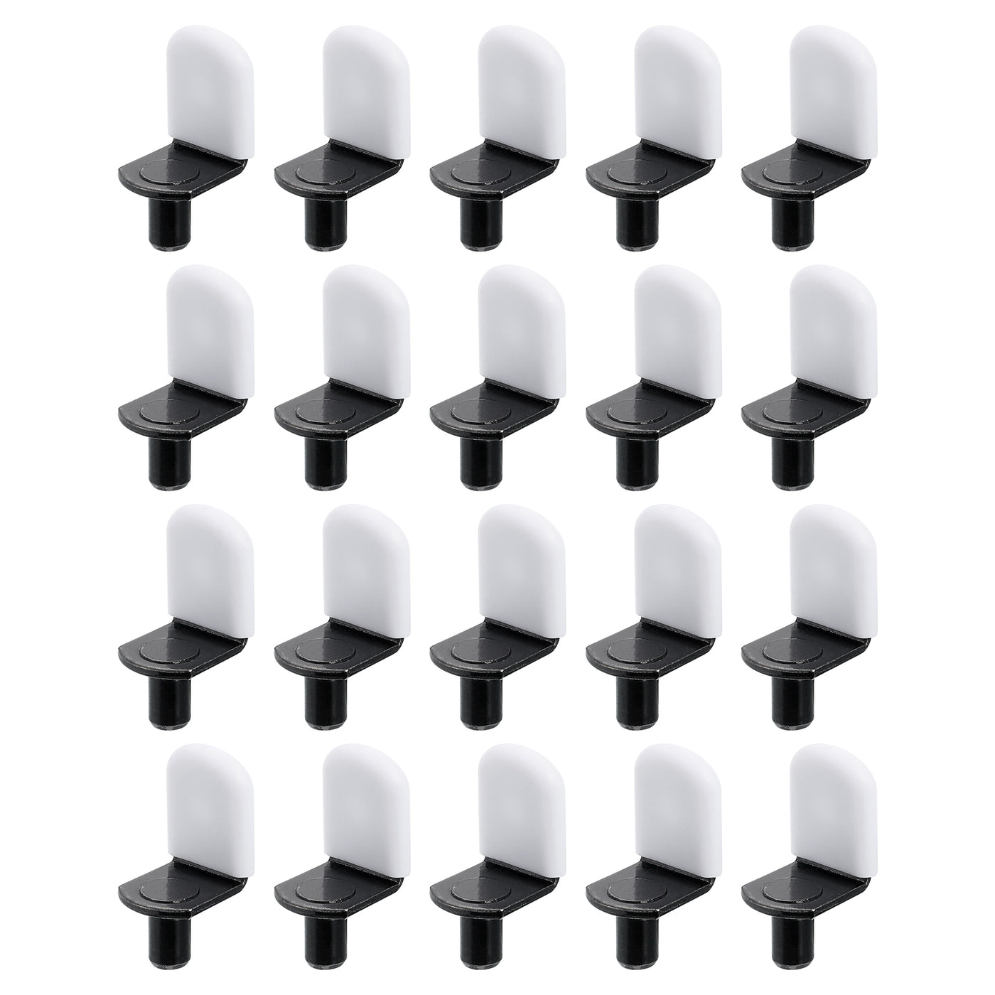 uxcell Uxcell 36 Pcs 1/4" L-Shelf Pins Bracket Peg, Metal Shelf Pegs White Cover, Black