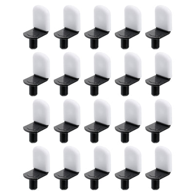 Harfington Uxcell 36 Pcs 1/4" L-Shelf Pins Bracket Peg, Metal Shelf Pegs White Cover, Black