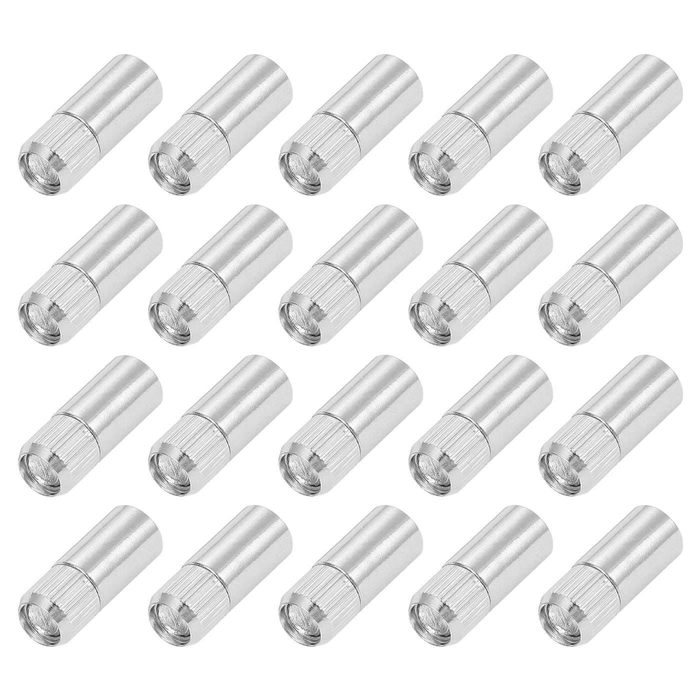 uxcell Uxcell 24 Pcs Shelf Bracket Peg Nickel Plated 8mm Dia Holder Support Pin with Cover