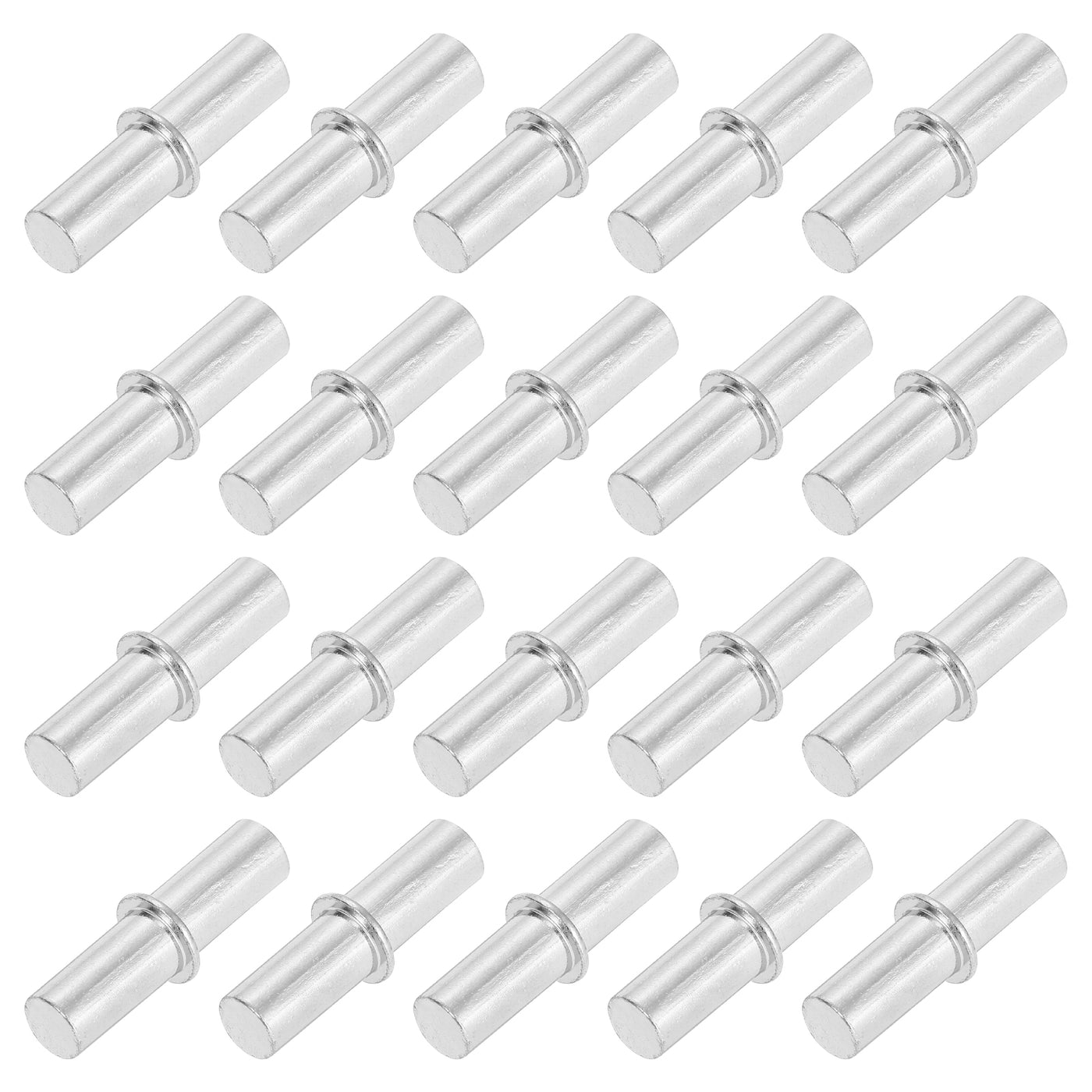 uxcell Uxcell 120 Pcs Shelf Bracket Peg 6x25mm Nickel Plated Holder Support Pins for Cupboard