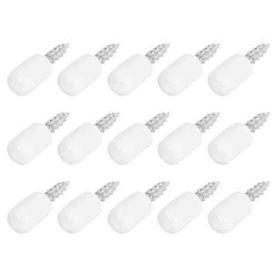 Harfington Uxcell 15 Pcs Shelf Bracket Peg Metal 7.5mm Dia Holder Support Pin White Cover