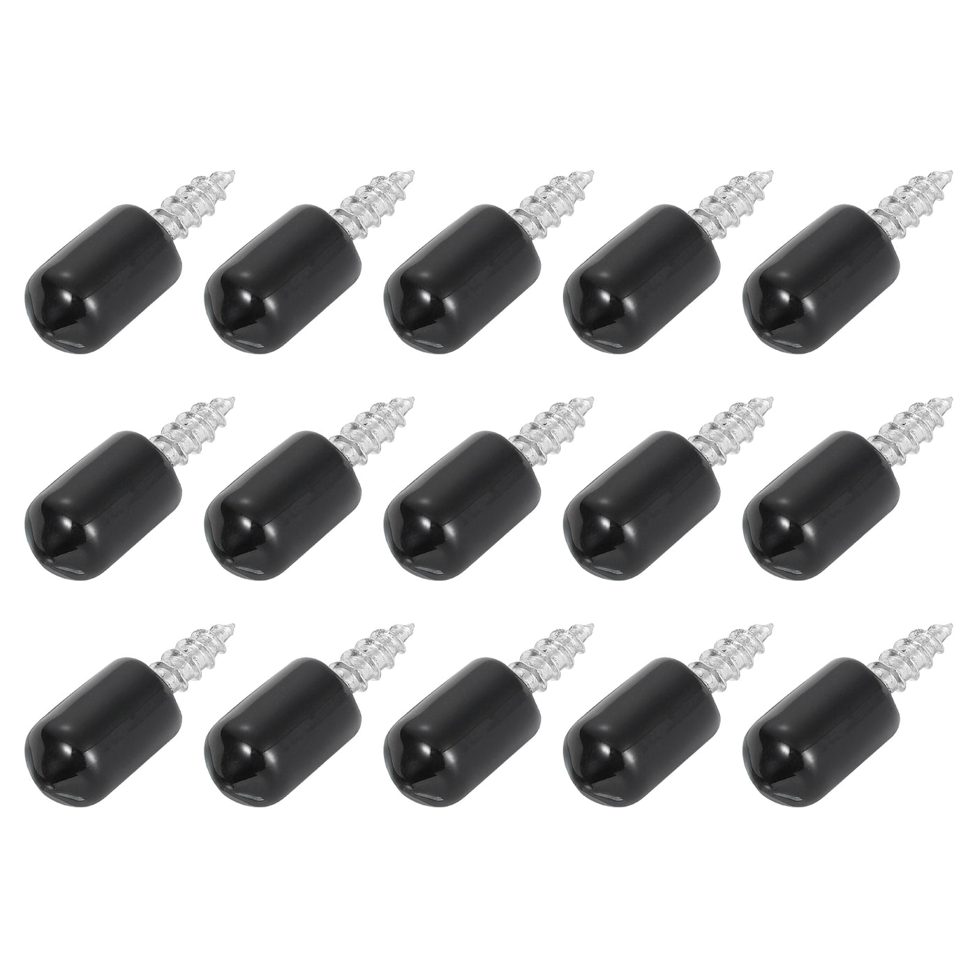 uxcell Uxcell 15 Stk. Regalhalterung Stift Metall 7,5 mm Durchmesser Halterung Stützstift Metall vernickelt Halterung Stützstifte für Möbel Kleiderschrank Bücherregal Regale Schwarze Abdeckung