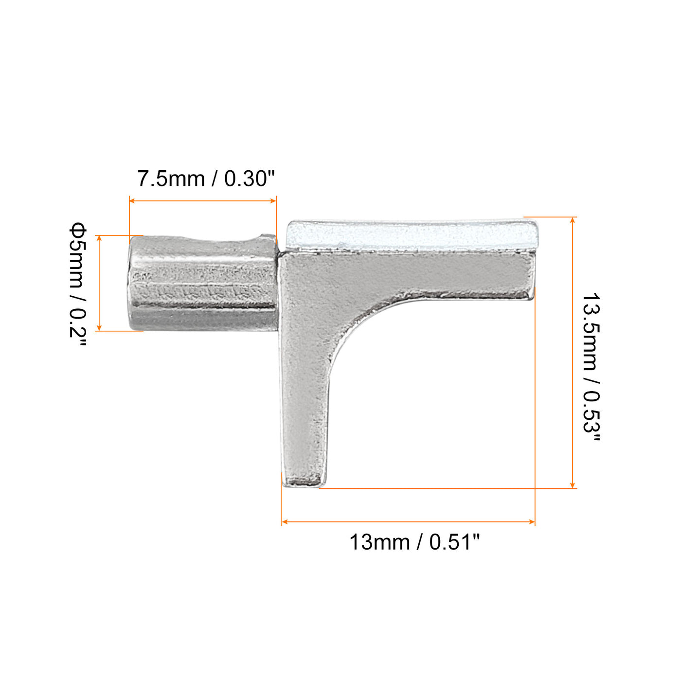 uxcell Uxcell 4 Stück Regalstützstifte, 7,5 mm/0,30" Stiftlänge Zinklegierung Küchenschrank Regalhalter Stützstifte für Bücherregal Schrank Schrank Möbel, Nickel Farbe