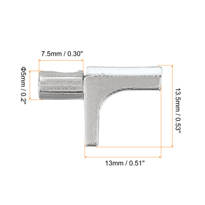 Harfington Uxcell 4 Stück Regalstützstifte, 7,5 mm/0,30" Stiftlänge Zinklegierung Küchenschrank Regalhalter Stützstifte für Bücherregal Schrank Schrank Möbel, Nickel Farbe