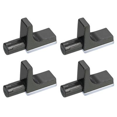 Harfington Uxcell 4 Pcs Shelf Support Pegs, 7.5mm Pin Length Zinc Alloy Shelf Peg A, Black