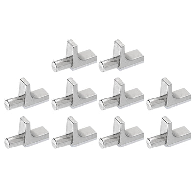 Harfington Uxcell 10 Pcs Shelf Support Pegs, 7.5mm Pin Length Zinc Alloy Shelf Peg A, Nickel Color