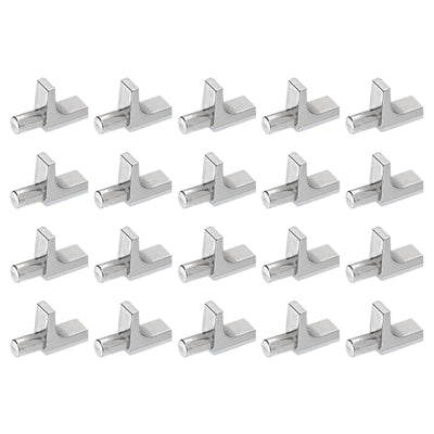 Harfington Uxcell 30 Pcs Shelf Support Pegs, 7.5mm Pin Length Zinc Alloy Shelf Peg A, Nickel Color