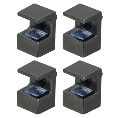 Harfington Uxcell 4 Pcs Glass Shelf Brackets, Zinc Alloy Glass Clamp for 7mm, Black