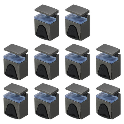 Harfington Uxcell 10 Pcs Glass Shelf Brackets, Zinc Alloy Glass Clamp for 7.5mm, Black