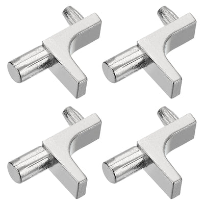 Harfington Uxcell 4 Pcs Shelf Support Pegs, 7.5mm Pin Length Zinc Alloy Shelf Peg E, Nickel Color