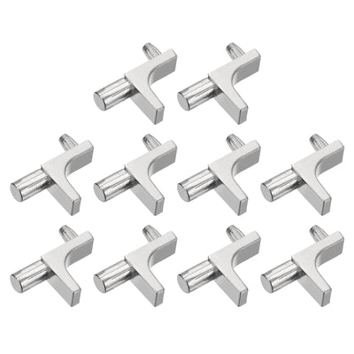 Harfington Uxcell 10 Pcs Shelf Support Pegs, 7.5mm Pin Length Zinc Alloy Shelf Peg E, Nickel Color