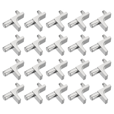 Harfington Uxcell 30 Pcs Shelf Support Pegs, 7.5mm Pin Length Zinc Alloy Shelf Peg E, Nickel Color