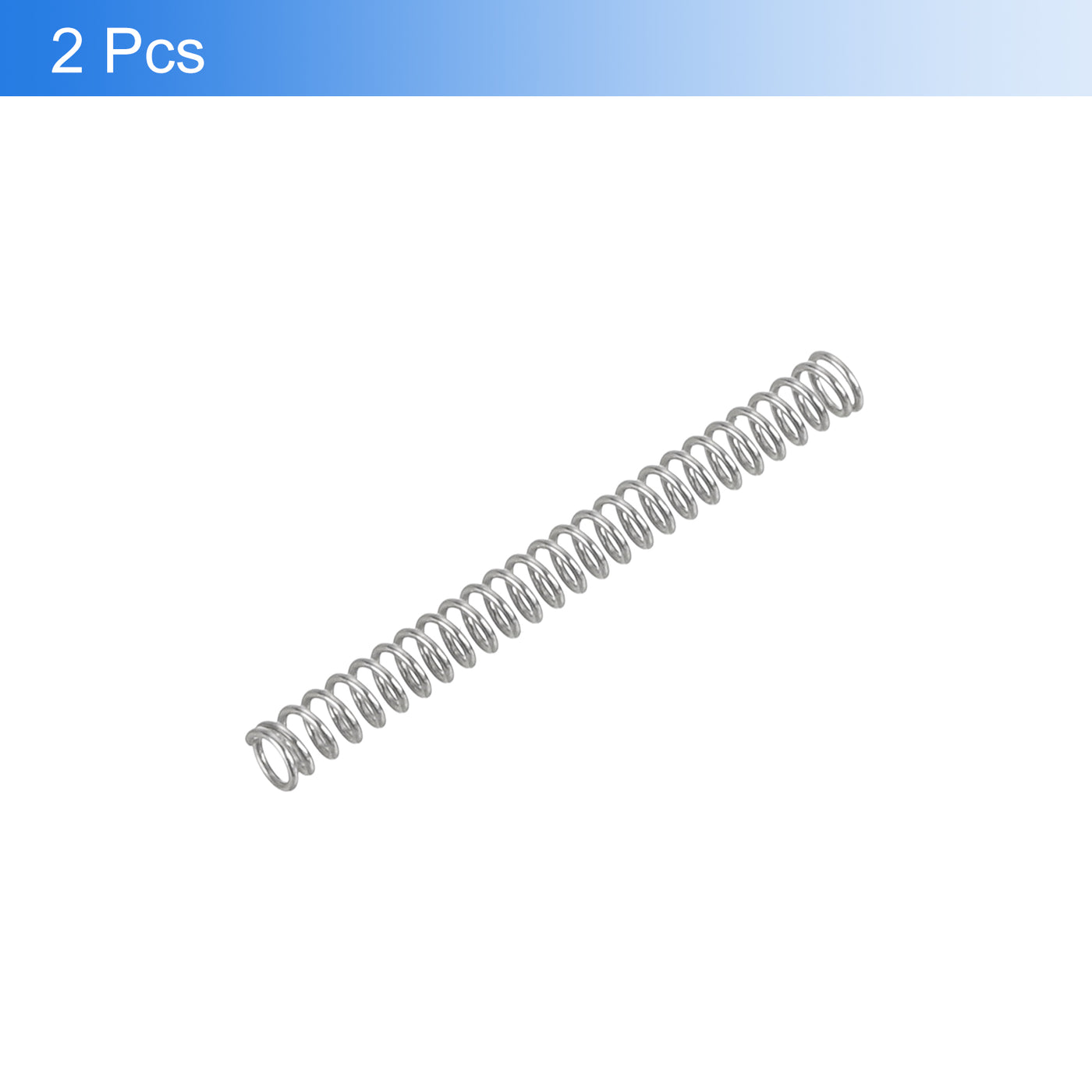 uxcell Uxcell 2Pcs 304 Stainless Steel Compression Springs, 0.3mm x 2mm x 20mm, Silver