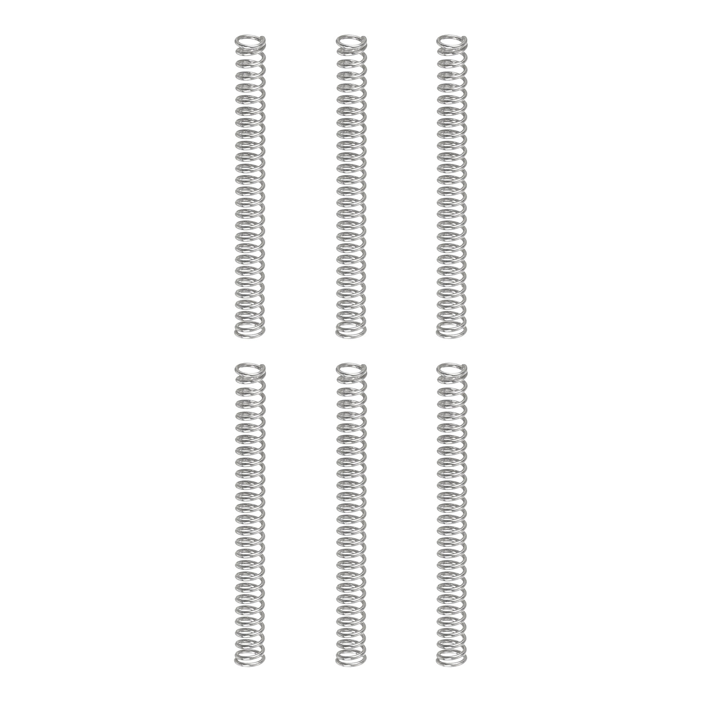 uxcell Uxcell 6Pcs 304 Stainless Steel Compression Springs, 0.3mm x 2mm x 20mm, Silver