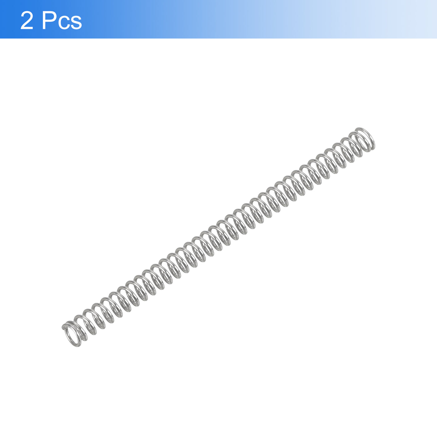 uxcell Uxcell 2Pcs 304 Stainless Steel Compression Springs, 0.3mm x 2mm x 30mm, Silver