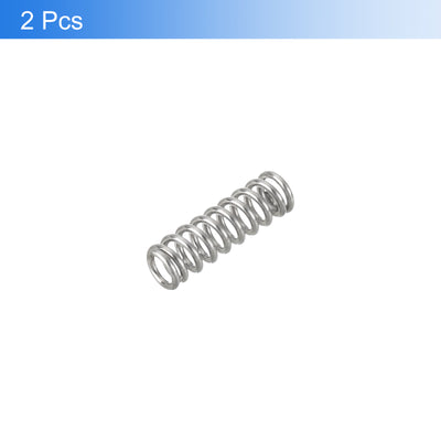 Harfington Uxcell 2Pcs 304 Stainless Steel Compression Springs, 0.5mm x 3mm x 10mm, Silver