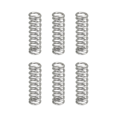 Harfington Uxcell 6Pcs 304 Stainless Steel Compression Springs, 0.5mm x 3mm x 10mm, Silver