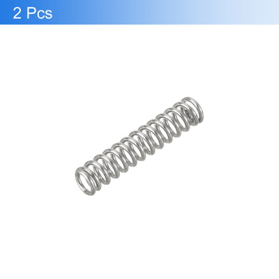 Harfington Uxcell 2Pcs 304 Stainless Steel Compression Springs, 0.5mm x 3mm x 15mm, Silver