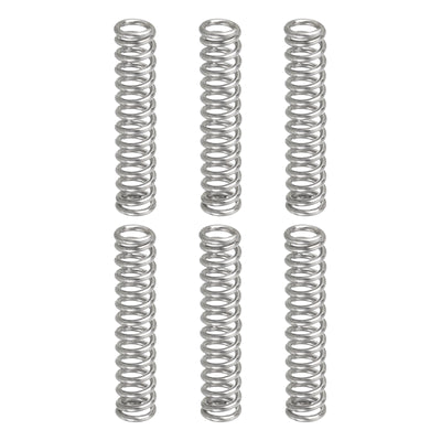 Harfington Uxcell 6Pcs 304 Stainless Steel Compression Springs, 0.5mm x 3mm x 15mm, Silver