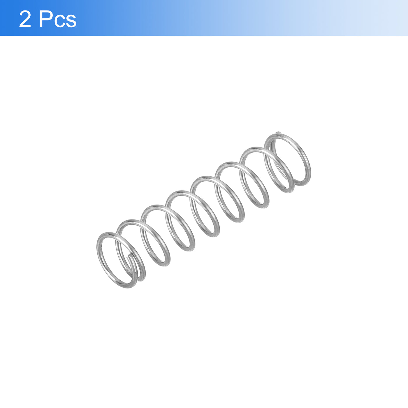 uxcell Uxcell 2Pcs 304 Stainless Steel Compression Springs, 0.7mm x 7mm x 25mm, Silver