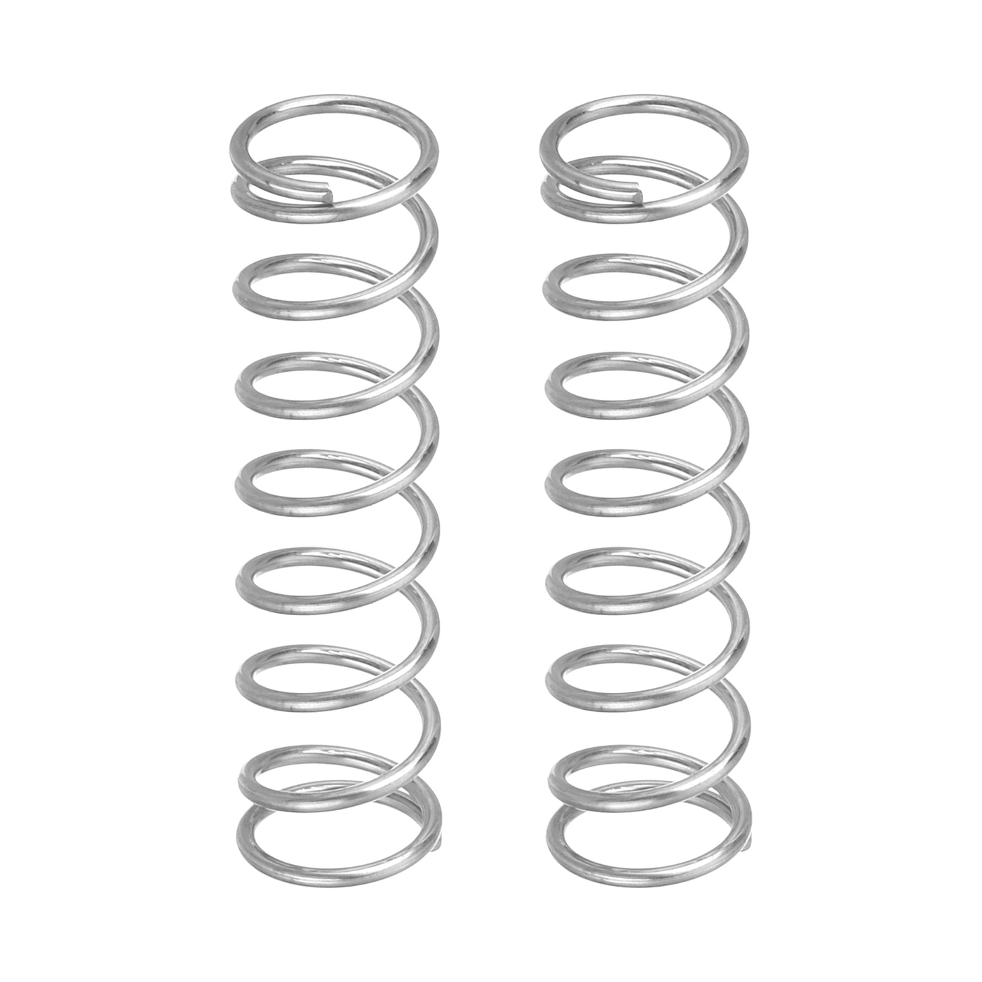 uxcell Uxcell 2Pcs 304 Stainless Steel Compression Springs, 0.7mm x 7mm x 25mm, Silver