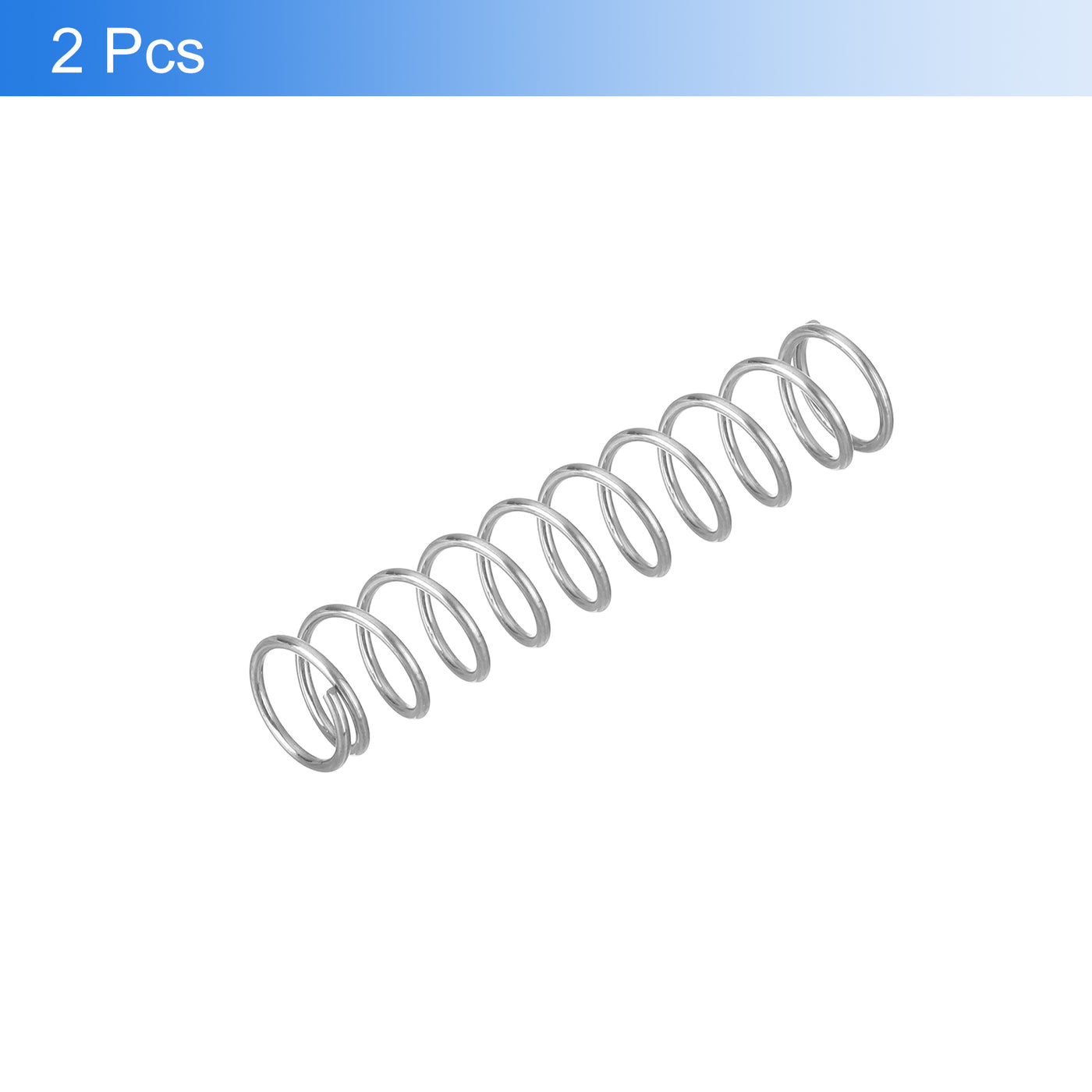 uxcell Uxcell 2Pcs 304 Stainless Steel Compression Springs, 0.7mm x 7mm x 30mm, Silver