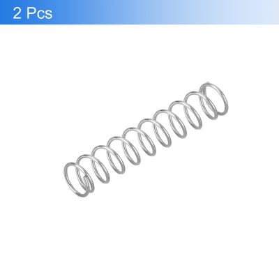 Harfington Uxcell 2Pcs 304 Stainless Steel Compression Springs, 0.7mm x 7mm x 30mm, Silver