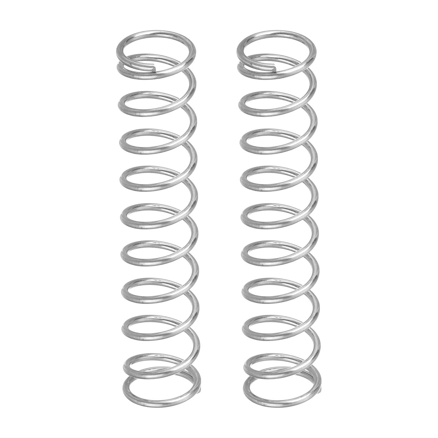 uxcell Uxcell 2Pcs 304 Stainless Steel Compression Springs, 0.7mm x 7mm x 30mm, Silver