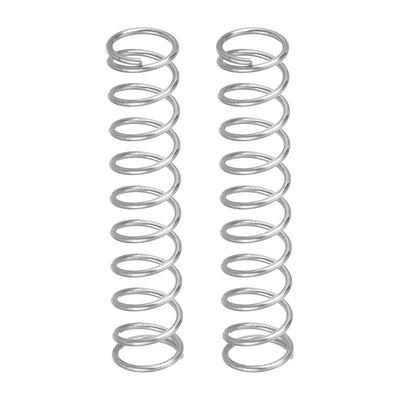 Harfington Uxcell 2Pcs 304 Stainless Steel Compression Springs, 0.7mm x 7mm x 30mm, Silver